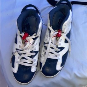 Blue and white jordan 6
